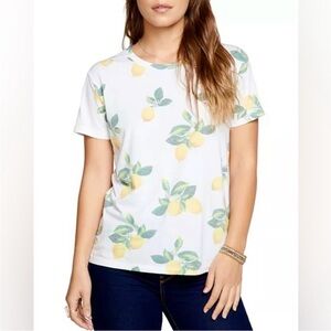 Chaser Lemon Print Short Sleeve Graphic Tee Fruit Lightweight Summer T-shirt